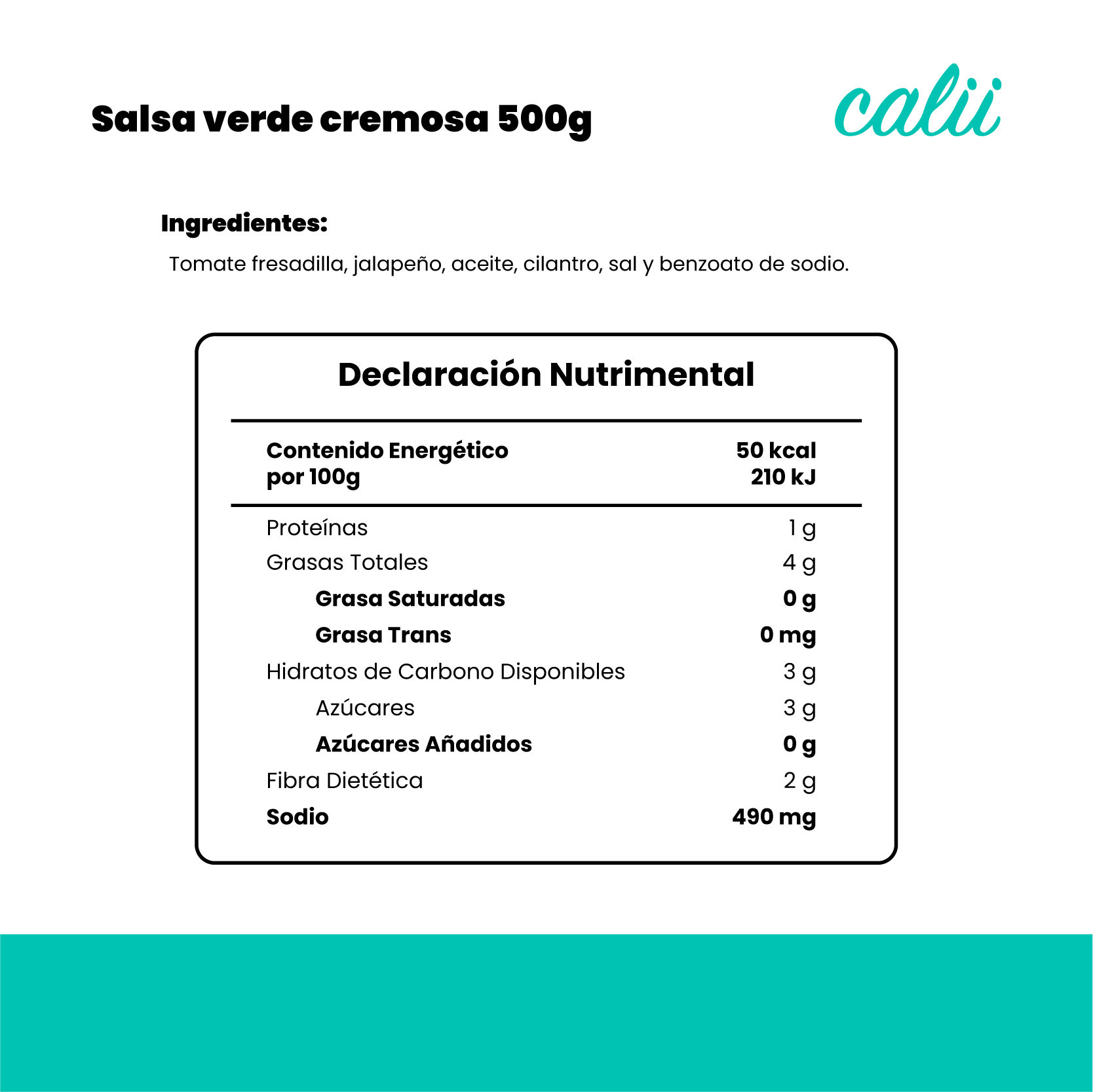 Salsa verde cremosa Calii 500g - 2