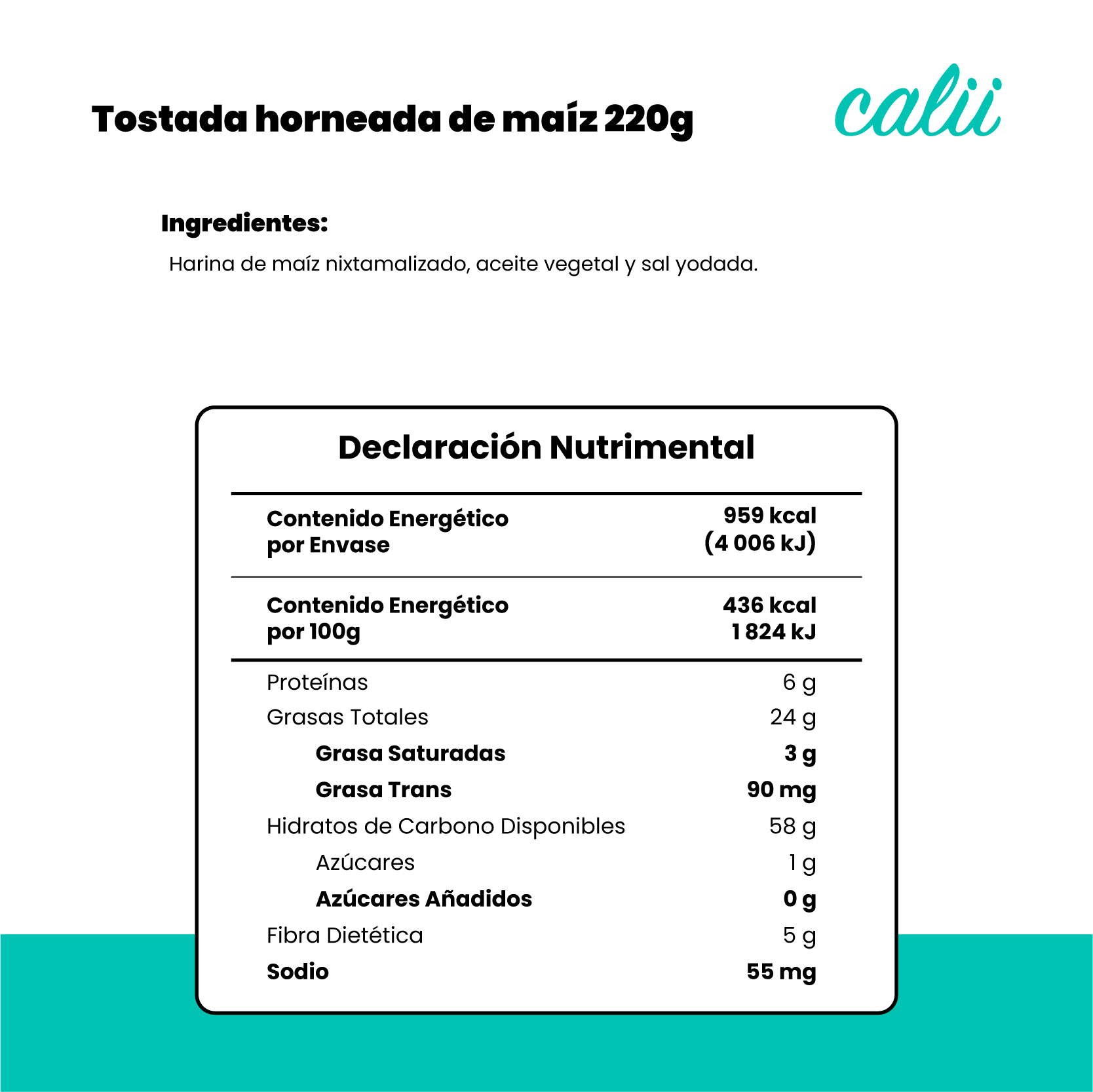 Tostada horneada de maíz Calii 220g - 2