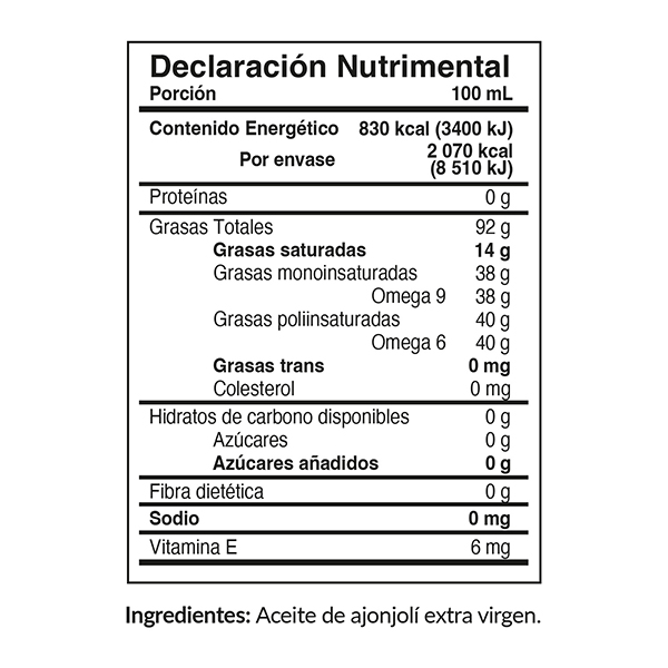 Aceite de ajonjolí extra virgen Inés 250ml - 2