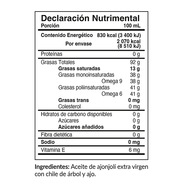 Aceite de ajonjolí picante Inés 250ml - 2