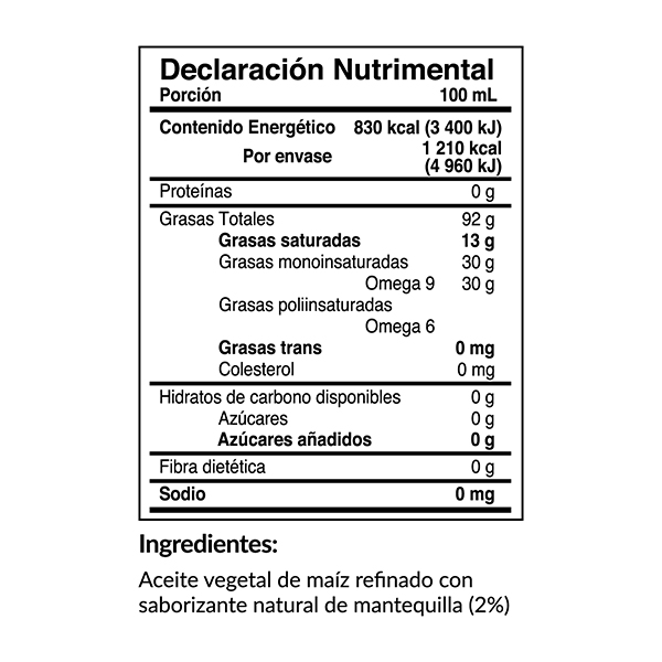 Aceite de maíz sabor mantequilla en aerosol Inés 134g - 2