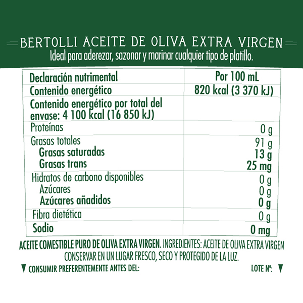 Aceite de oliva extra virgen Bertolli 500ml - 2