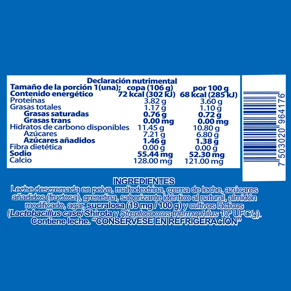 Alimento lácteo sin azúcar sabor natural Sofúl 105g - 2