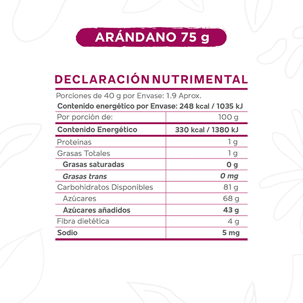 Arándano deshidratado Okko 75g - 2