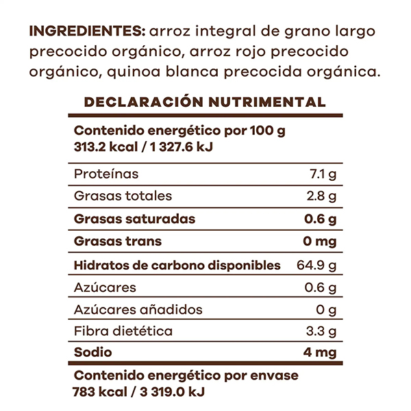 Arroz y quinoa orgánico sin gluten Real Natural 250g - 2