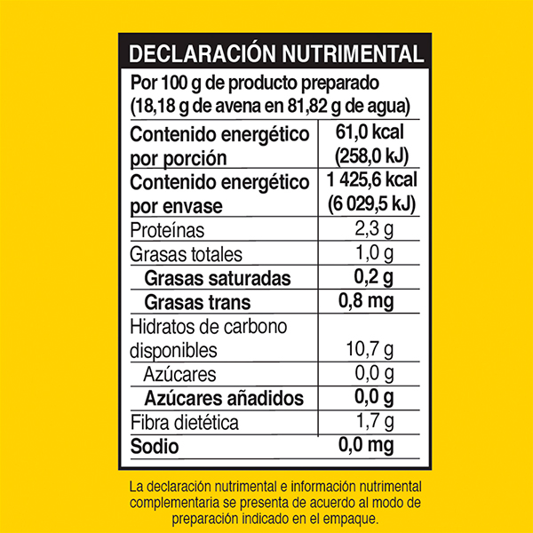 Avena en bote Granvita 425g - 2
