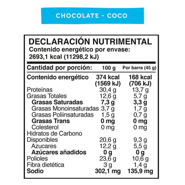 Barra de proteína vegana chocolate coco Wild Foods 225g - 2