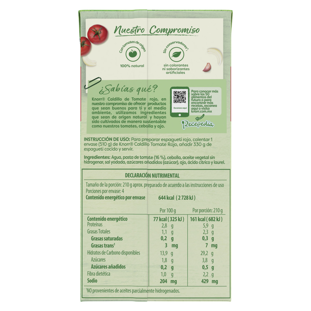 Caldillo de tomate rojo Knorr 500ml - 2