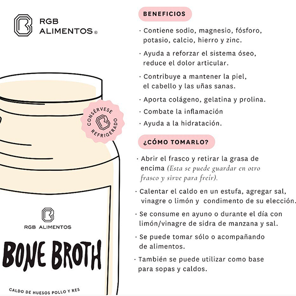 Caldo de huesos pollo y res RGB Alimentos 850g - 2