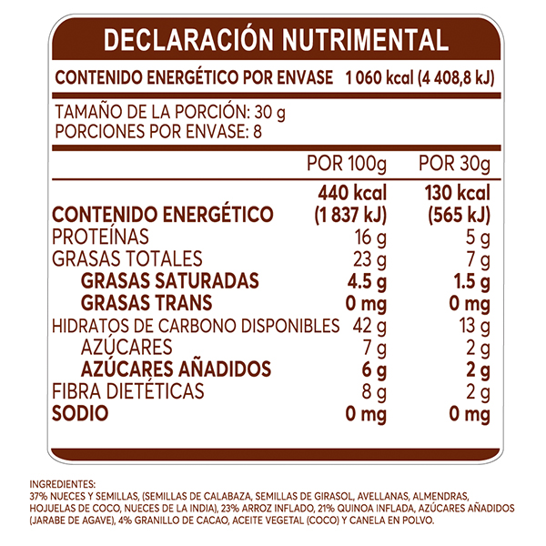 Cereal cacao Querida Quinoa M de Maní 240g - 2