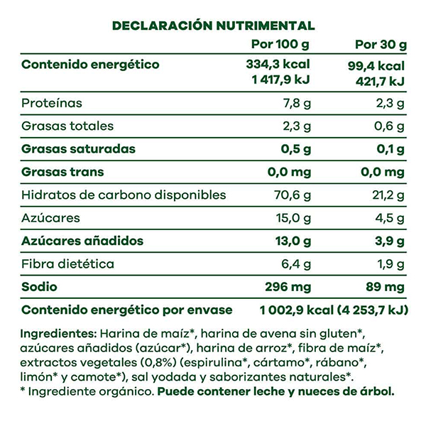 Cereal orgánico sin gluten cool rings Real Natural 300g - 2