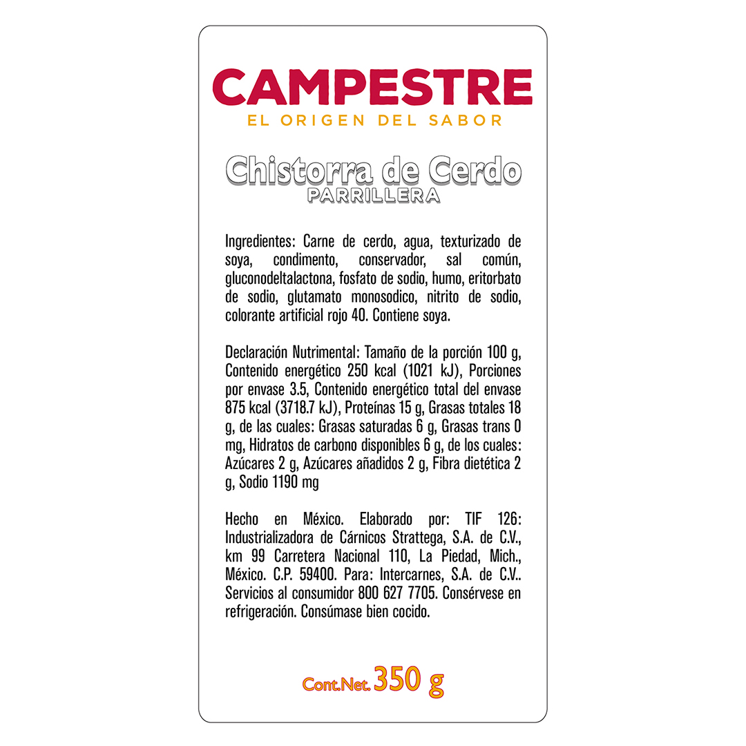 Chistorra de cerdo Campestre 350g - 2