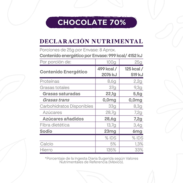 Chocolate amargo 70% cacao Okko 200g - 2
