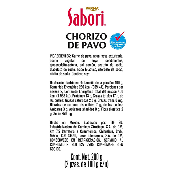Chorizo de pavo Sabori 200g - 2