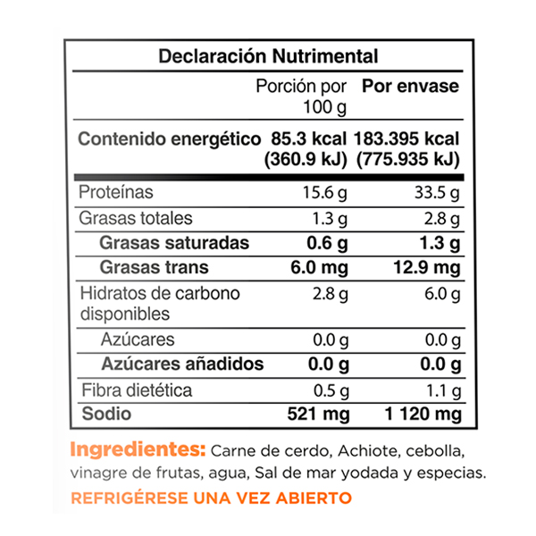 Cochinita pibil Sinaloa 215g - 2