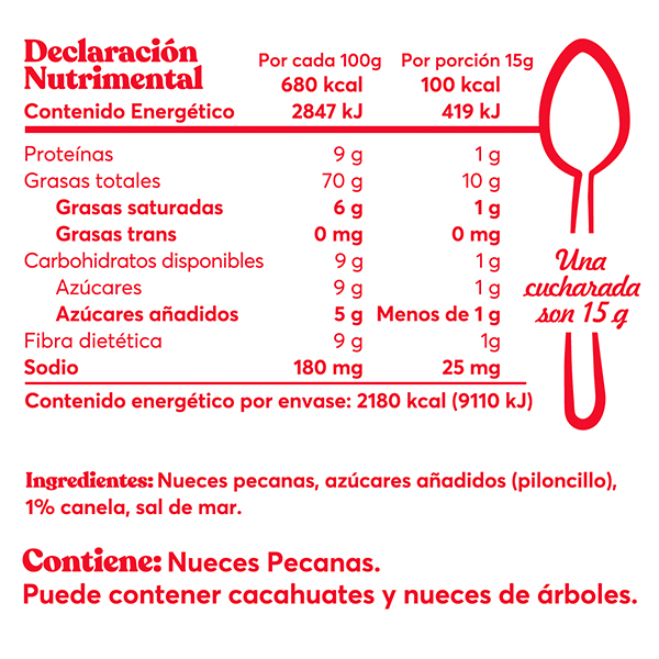 Crema de nuez pecana con canela M de Maní 320g - 2