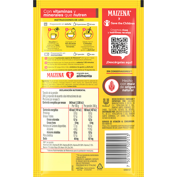 Atole sabor chocolate Maizena 47g - 2