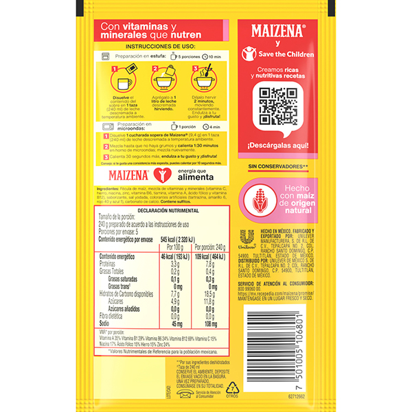 Atole sabor fresa Maizena 47g - 2