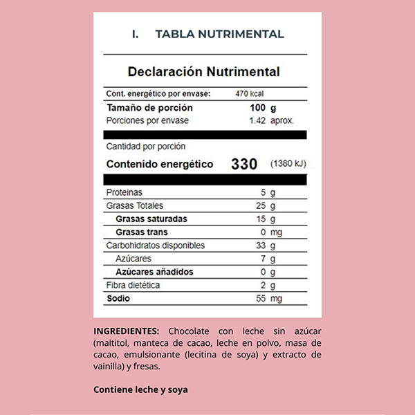 Fresa congelada con chocolate sin azúcar Eaterz 70g - 2