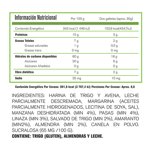 Galletas con cereales, fruta y almendra splenda SOE Light 260g - 2