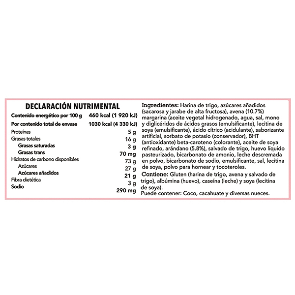 Galletas de avena con arándanos Sr. Natural 225g - 2