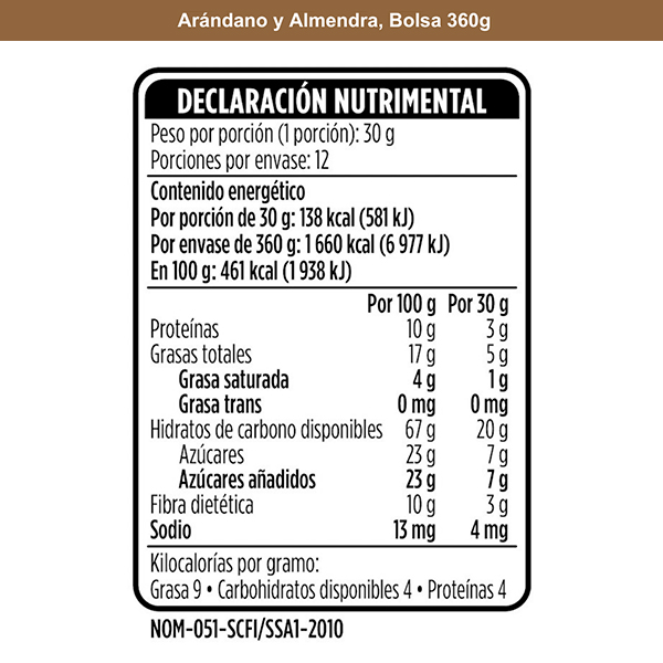 Granola arándano y almendra Berry Nuts 360g - 2