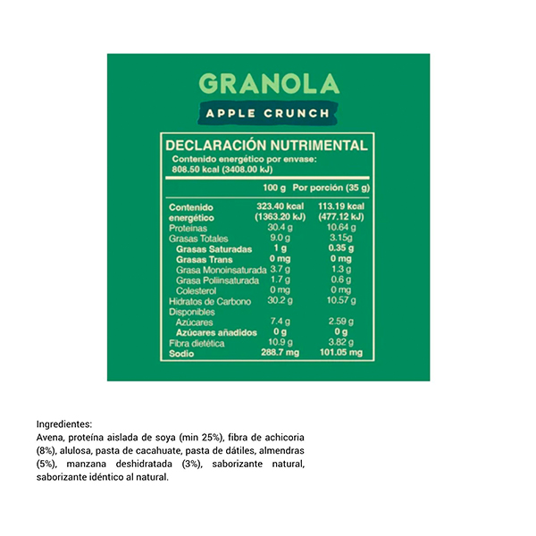 Granola vegana con proteína y manzana sin azúcar añadida Wild Foods 250g - 2