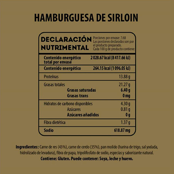 Hamburguesas de sirloin Bachoco 904g - 2