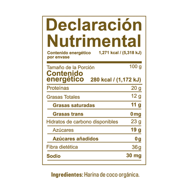 Harina de coco orgánica NBF 454g - 2