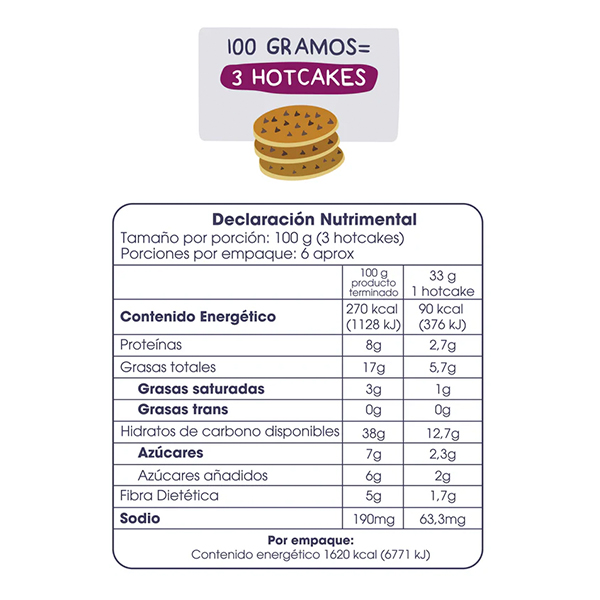 Harina para hot cakes con chispas Morama 350g - 2