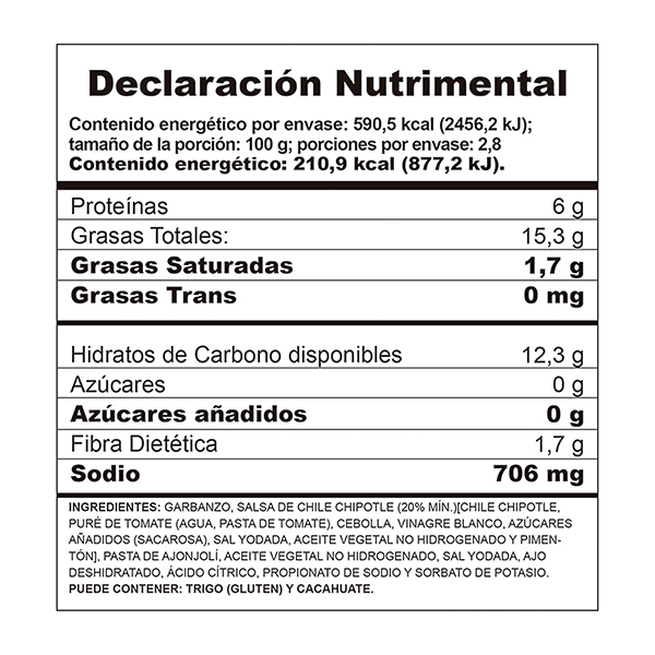 Hummus dip de chipotle Libanius 280g - 2