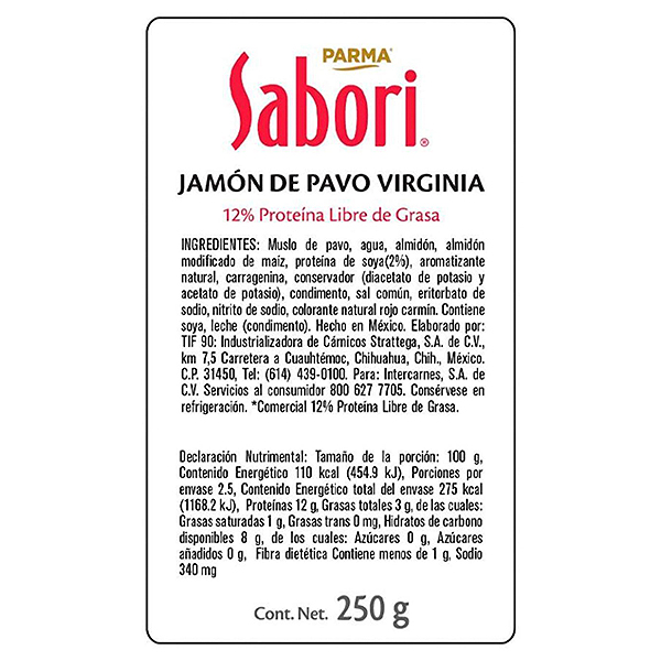 Jamón virginia de pavo Sabori 250g - 2
