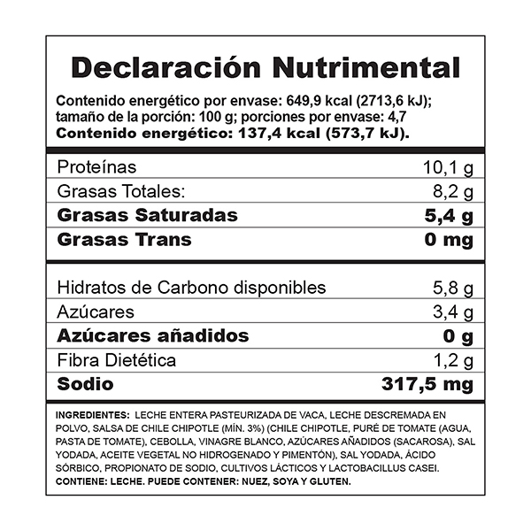 Jocoque seco con chipotle Libanius 473g - 2