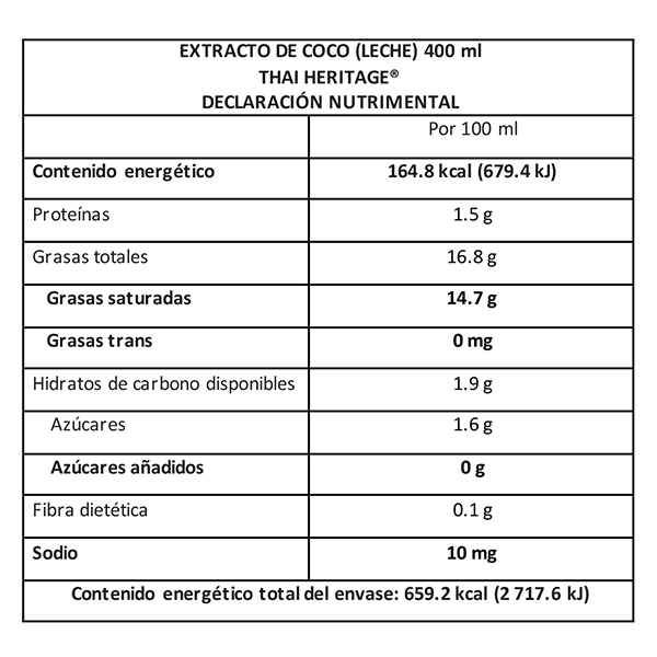 Leche de coco Thai Heritage 400ml - 2
