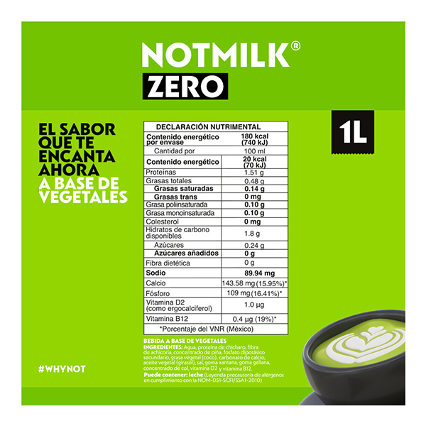 Leche vegetal zero NotMilk 1L - 2