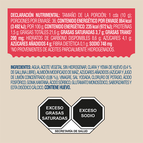 Mayonesa ligera con jugo de limones Hellmann's 360g - 2