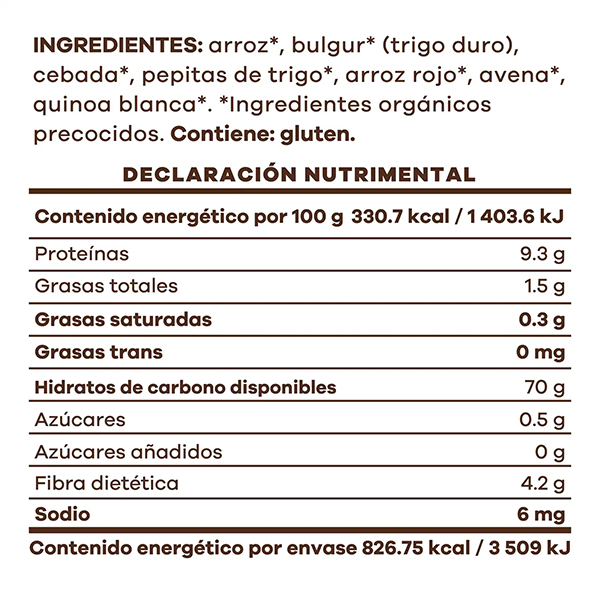 Mezcla orgánica granos ancestrales Real Natural 250g - 2