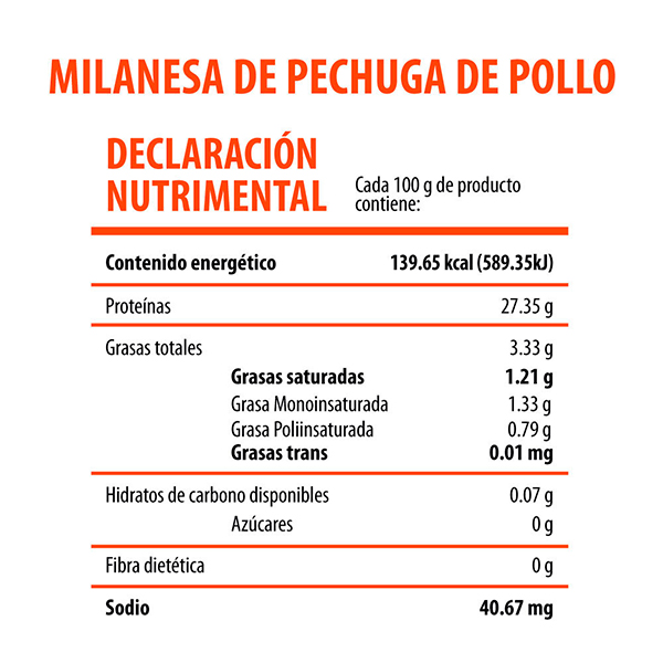 Milanesa de pollo pigmentada congelada Bachoco 550g - 2