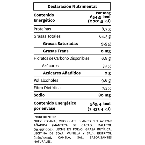 Nuez pecana sabor pecan roll sin azúcar añadida Dayrise 90g - 2