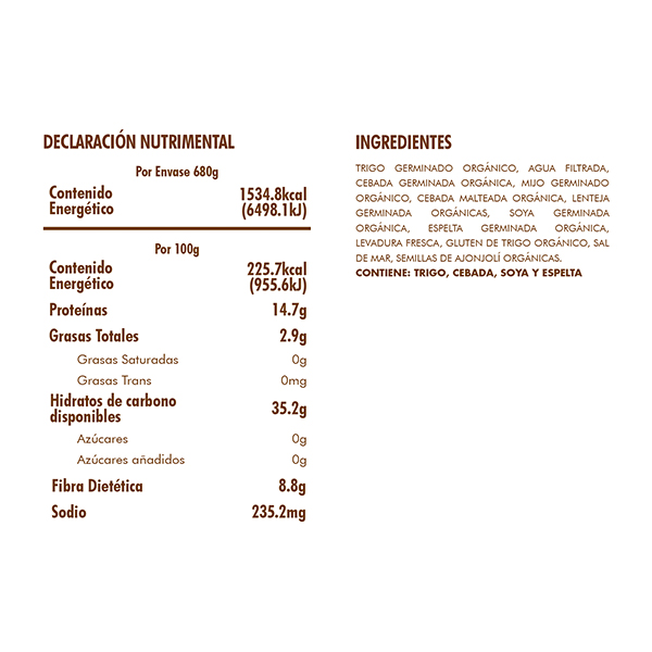Pan grano entero con ajonjolí Ezekiel 680g - 2