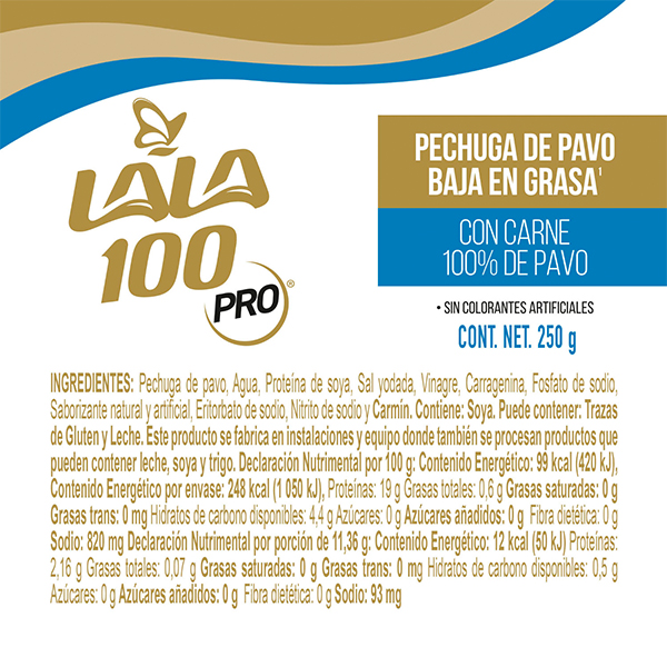 Pechuga de pavo LALA 100 250g - 2