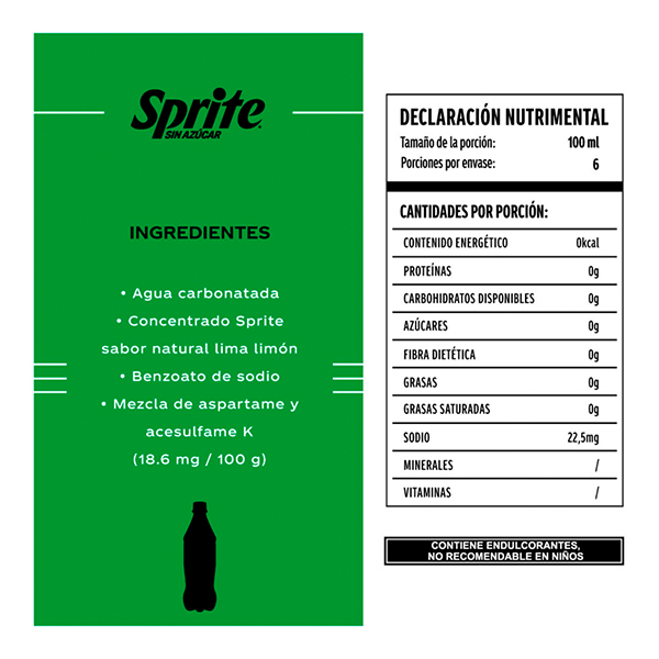 Refresco sin azúcar Sprite 600ml - 2