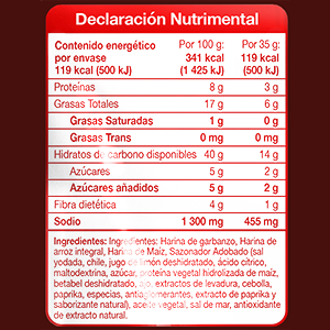 Botana de garbanzo y arroz integral sabor adobado loco Trusnack Puffs 35g - 2