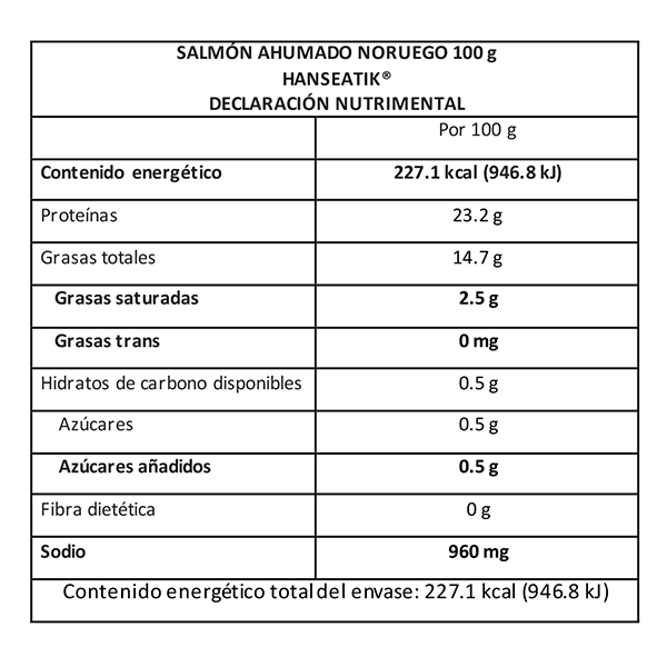 Salmón ahumado noruego precortado Hanseatik 100g - 2
