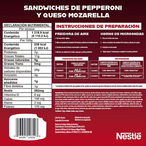 Sandwiches de pepperoni Hot Pockets 255g (4pz) - 2