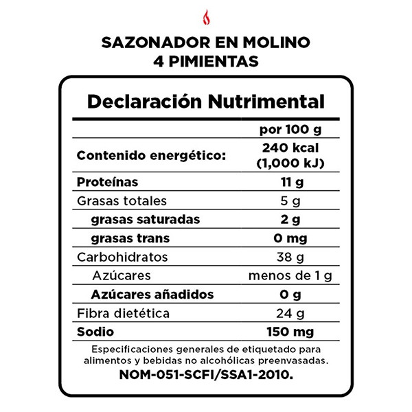 4 pimientas molino SMP 170g - 2
