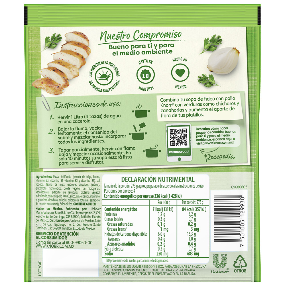 Sopa fideos con pollo Knorr 95g - 2