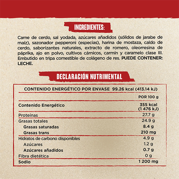 Stick de pepperoni Snackin 28g - 2