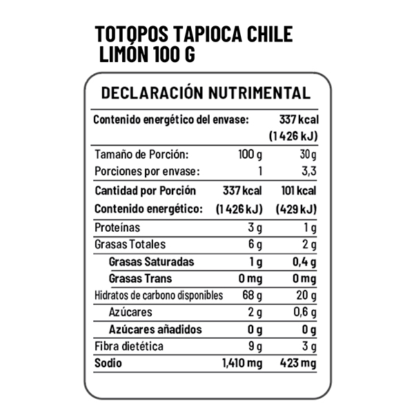 Totopos veganos horneados chile limón Healthy Brand 100g - 2