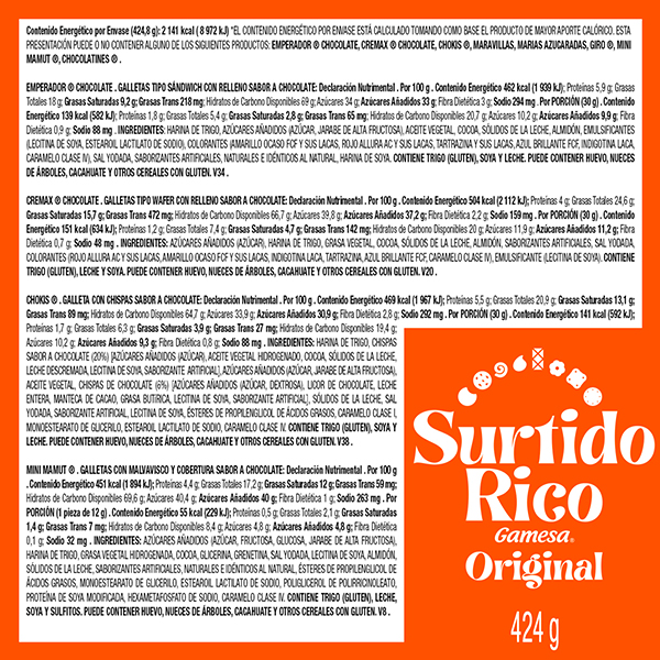 Galletas surtido rico Gamesa 424.8g - 2
